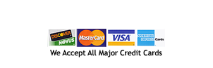 We Accept all major credit card sign
